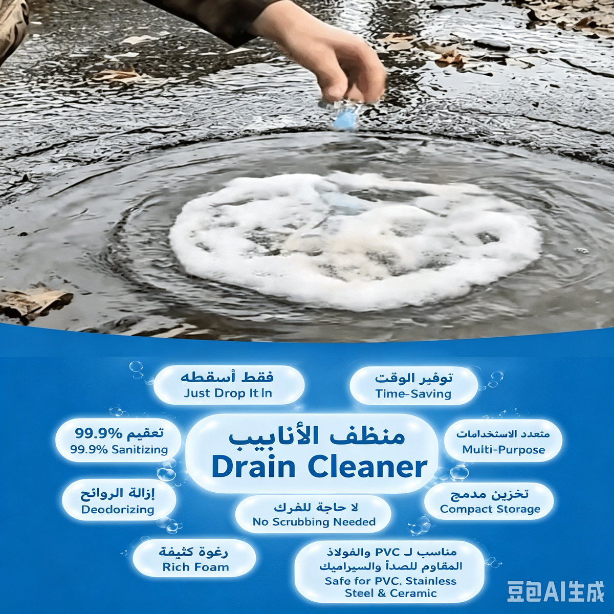 Powerful Drain Cleaning Tablets – Remove Clogs, Grease & Bad Odors Easily