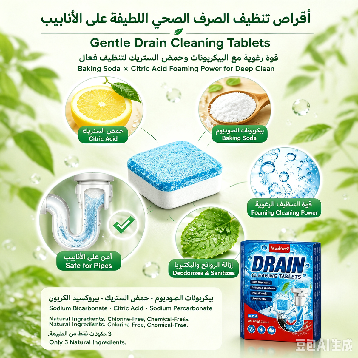 Powerful Drain Cleaning Tablets – Remove Clogs, Grease & Bad Odors Easily