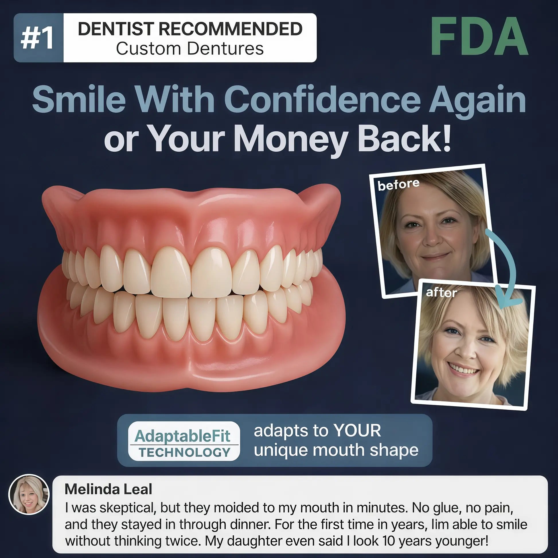 Premium Full Denture Set – Restore Your Confident Smile at Home