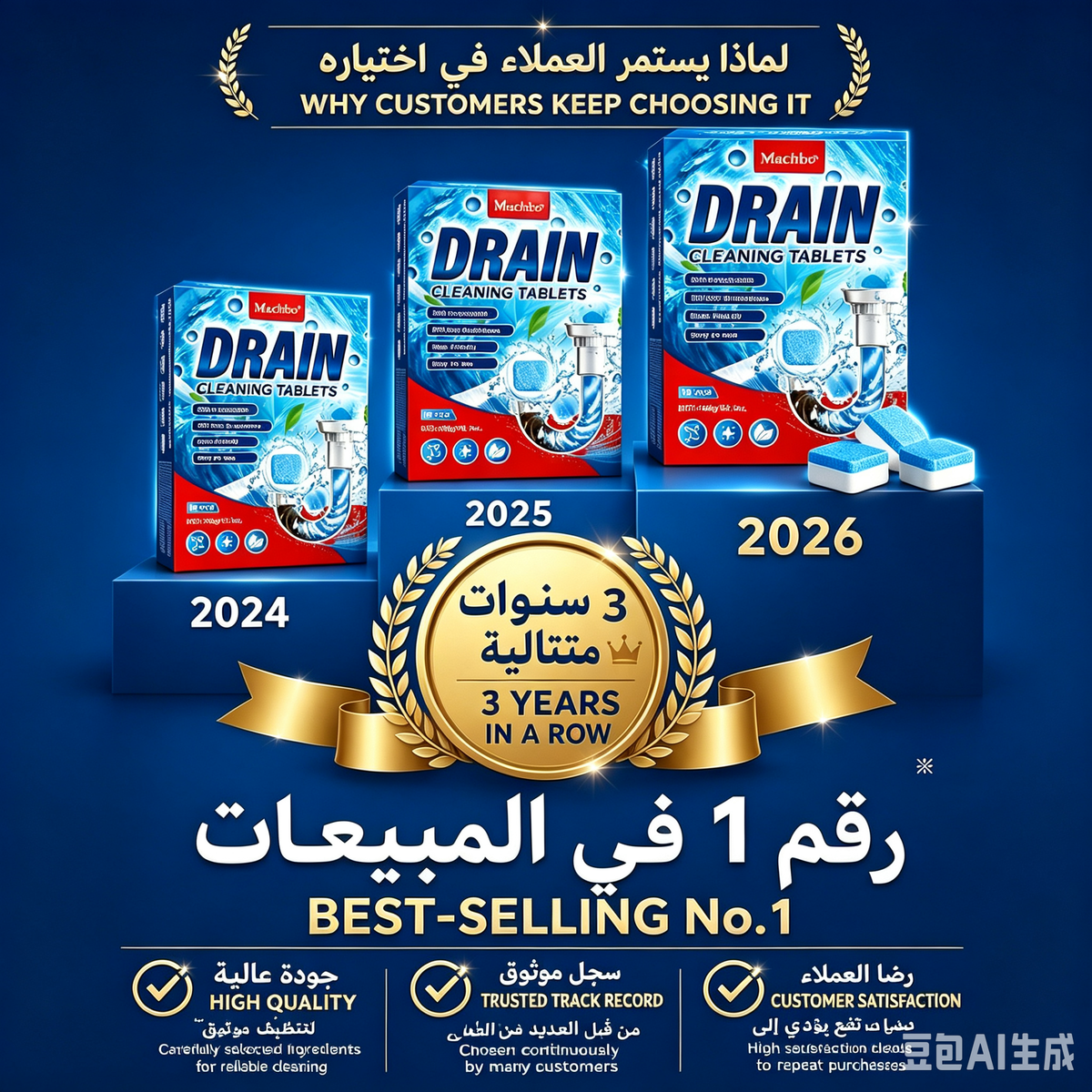 Powerful Drain Cleaning Tablets – Remove Clogs, Grease & Bad Odors Easily
