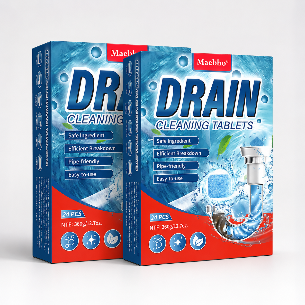 Powerful Drain Cleaning Tablets – Remove Clogs, Grease & Bad Odors Easily