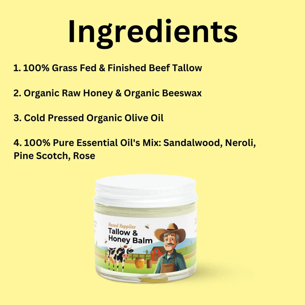Tallow & Honey Balm – Deep Moisture & Skin Barrier Support