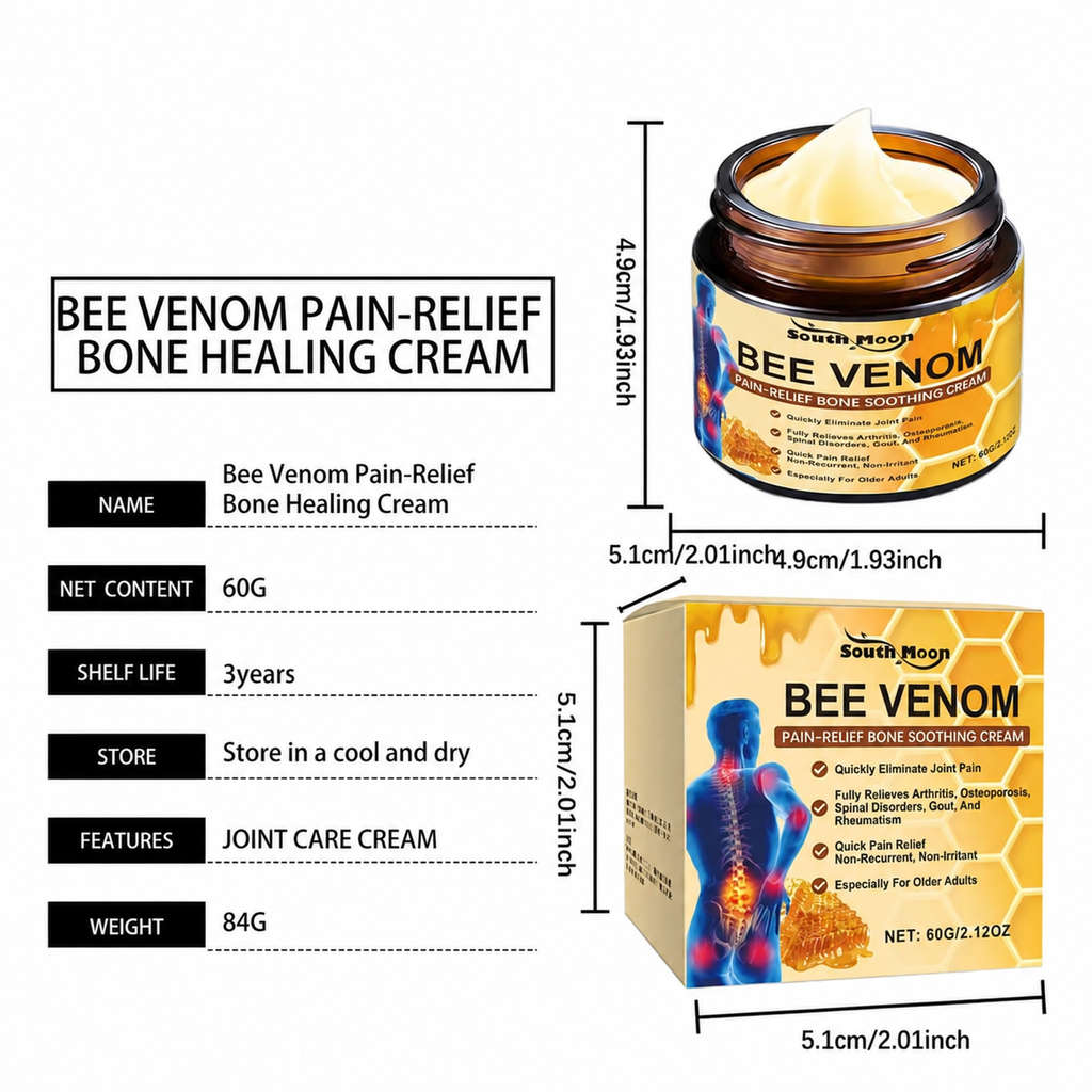 Bee Venom Cream – Targeted Pain Relief for Joints Back and Muscles